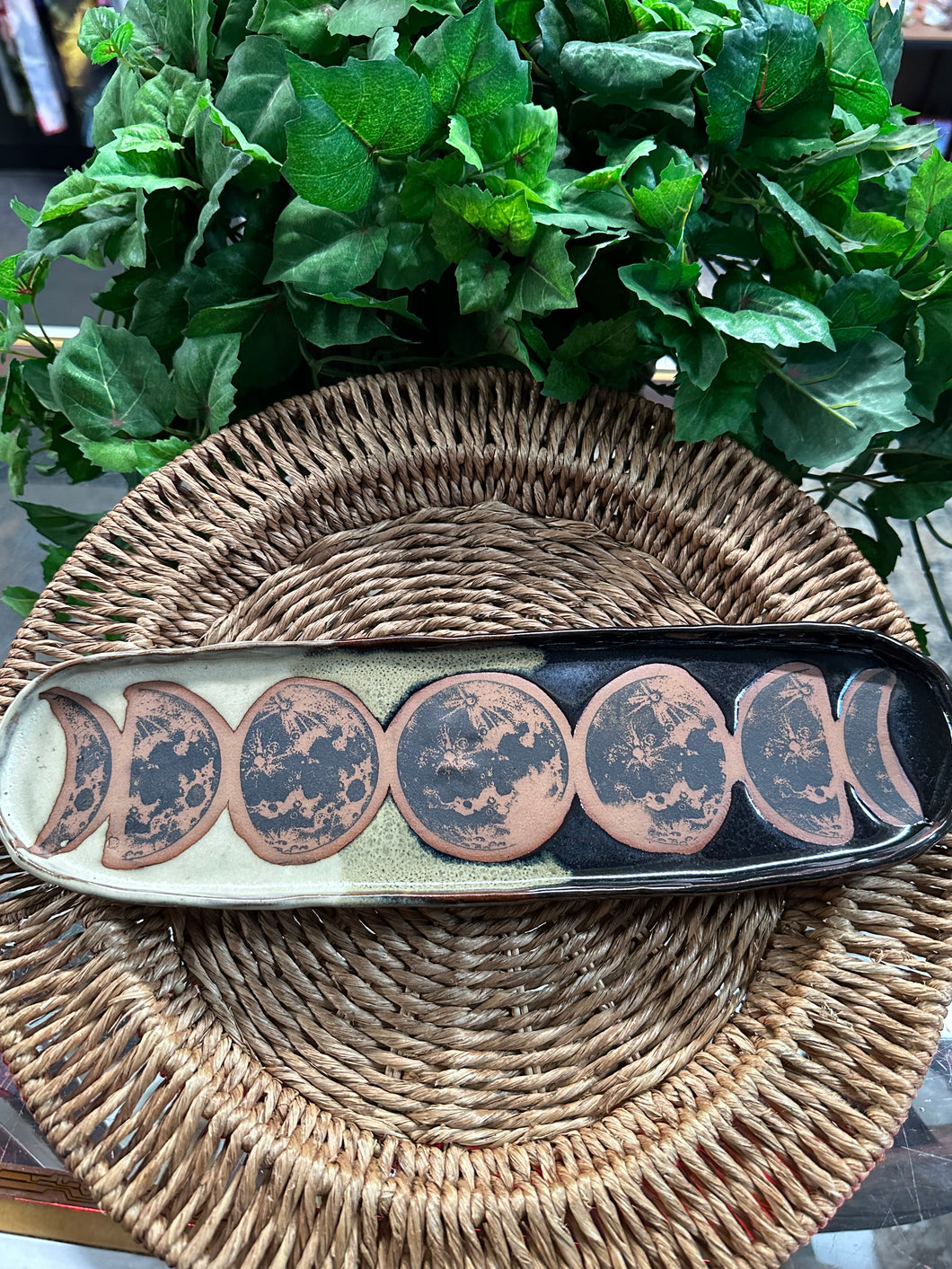 Live Free Pottery Moon Phase Plate